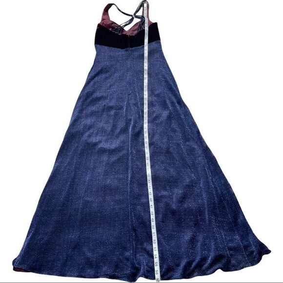 JUMP Apparel Blue Velvet & Metallic Long Gown Sz 6 - Picture 14 of 15